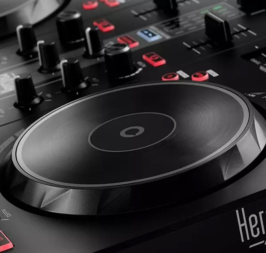 Hercules DJControl Inpulse 300 MK2 2-Channel DJ Controller Bundle with Case, TRS-to-RCA Breakout Cable, and Austin Bazaar Polishing Cloth