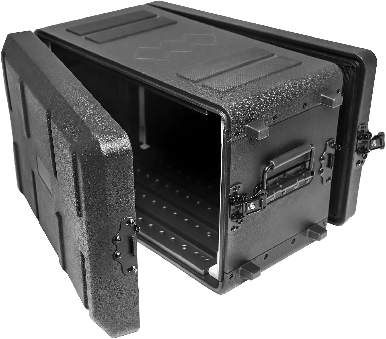 Diandian 6U Rack Case Shallow 11' Depth, 19' Rackmount Flight Case, Watertight Dust-Proof, Shock Mount for Amplifier, Pro Audio, DJ Mixer, Effects with Microphone Compartments