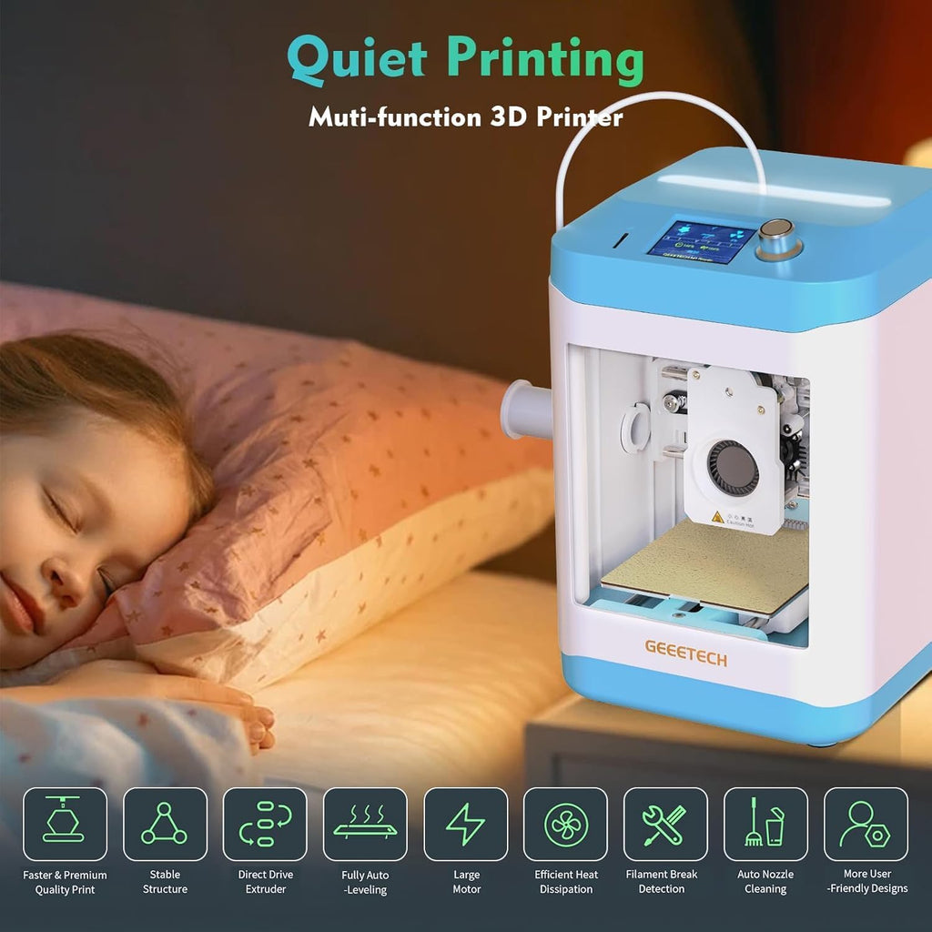 Geeetech Smart 3D Printer for Kids and Beginners, WiFi Mini 3D Printers with App Control, High Speed and Quality Printing, Fully Assembled and Auto Leveling, Designed for Home, School and Office