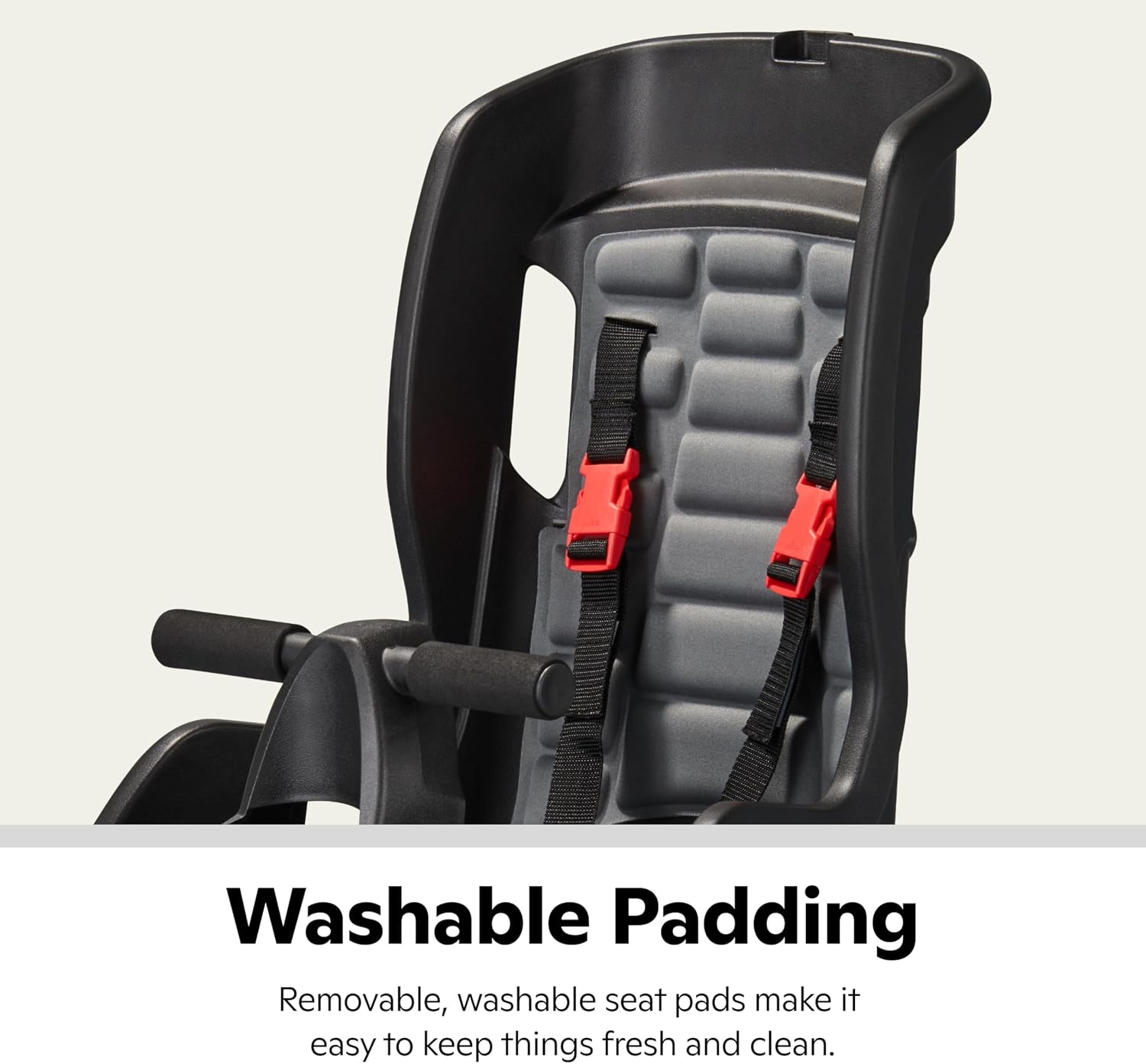 Schwinn Deluxe Child Bike Carrier, Seats one Kid Ages 1+, Frame Mount, Adjustable Safety Harness, Quick Release Design, Comfortable Padding, Rear-Mounted Child Bike Seat for Toddler