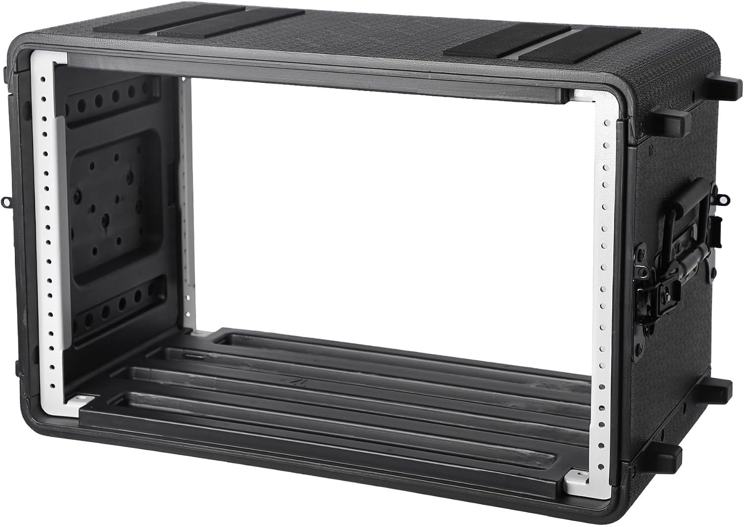 Diandian 6U Rack Case Shallow 11' Depth, 19' Rackmount Flight Case, Watertight Dust-Proof, Shock Mount for Amplifier, Pro Audio, DJ Mixer, Effects with Microphone Compartments
