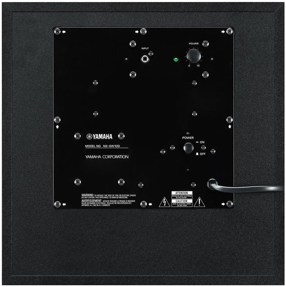 YAMAHA RX-V385 5.1-Channel 4K Ultra HD AV Receiver with NS-SW100BL 10' 100W Powered Subwoofer, Black