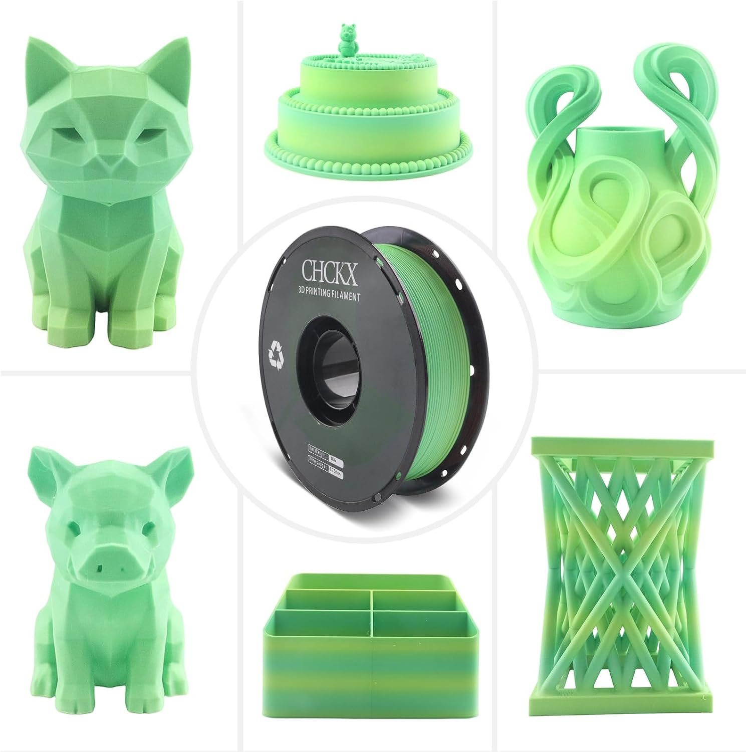 Matte PLA 3D Printer Filament Bundle, 1KG Spool(2.2lbs),Dimensional Accuracy +/- 0.02mm,1.75mm PLA Filament for Most FDM 3D Printers,10 Different Color