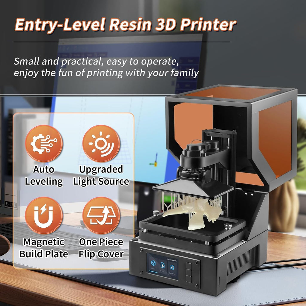 MALYAN S100 Mini Resin 3D Printer with 5.5' 2K LCD Curing Screen, High Precision, Auto Leveling, Printing Size 115 x 65 x 110 mm, Beginner Friendly