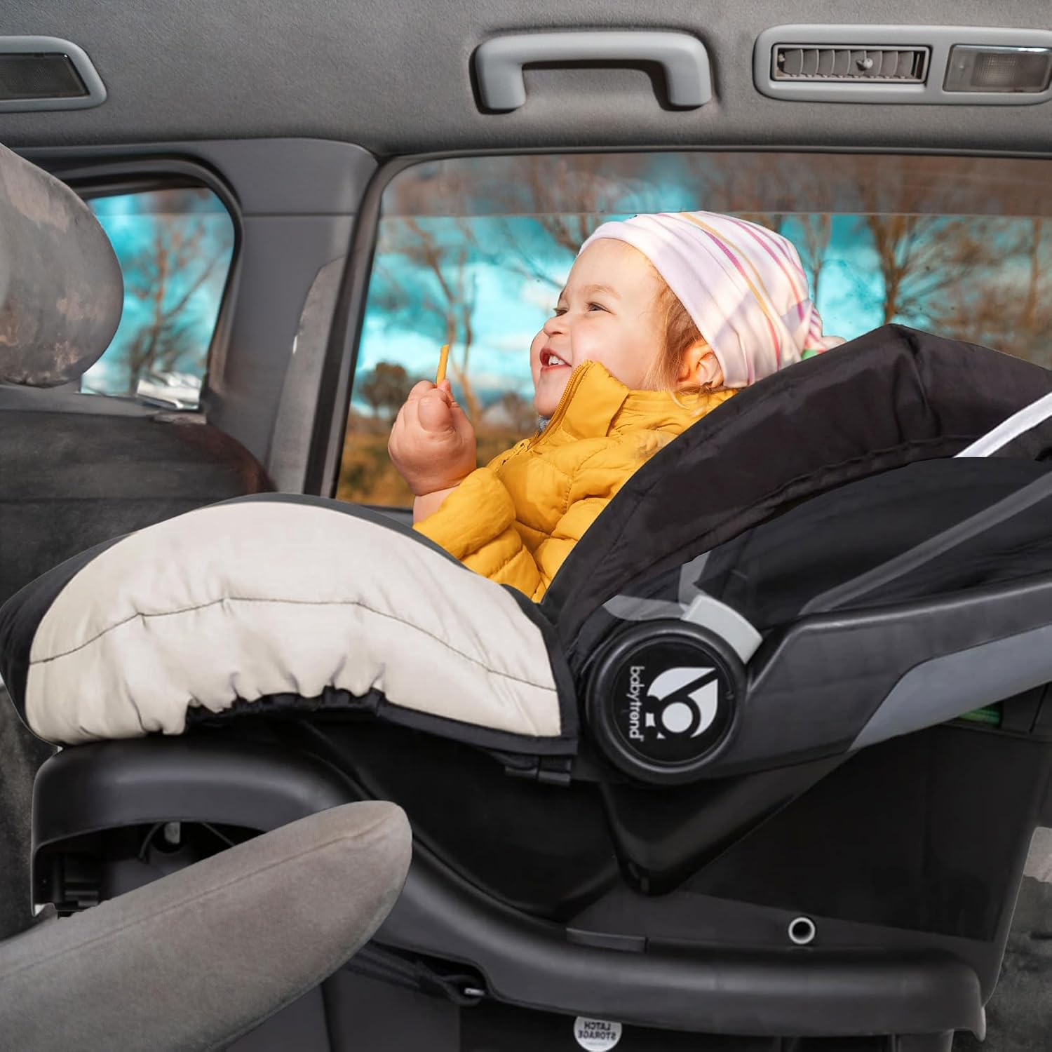 Baby Trend Ally Newborn Baby Infant Car Seat Carrier Travel System with Harness and Extra Cozy Cover for Babies Up to 35 Pounds, Modern Khaki