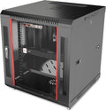 12U Wall Mount Server Rack Cabinet, 19' Locking Network Rack, 24' Deep, Glass Door, with Fan, PDU and Shelf