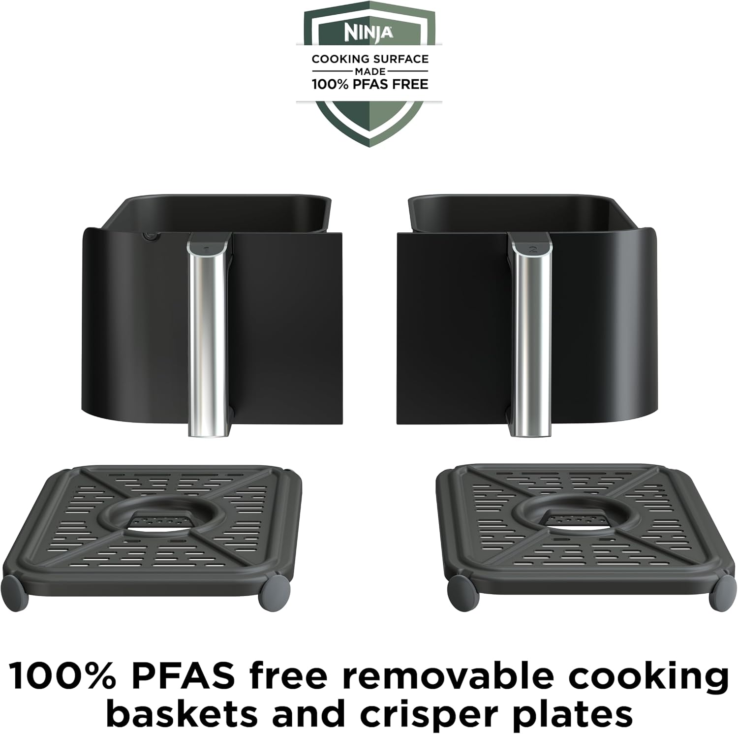 Ninja Foodi Air Fryer | 6-in-1 with 10-QT DualZone Baskets | Smart Finish to Cook 2 Foods at Once | Air Fry, Broil, Roast, Dehydrate, Keep Warm & Bake | 450° F |XL Capacity | Black | DZ302