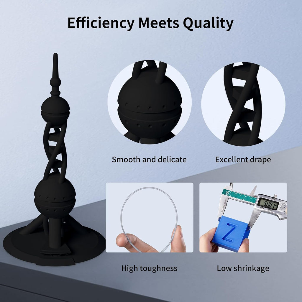 ANYCUBIC High Speed 3D Printer Filament 1.75mm Bundle, Rapid PLA Filament with High Prints Quality, Dimensional Accuracy +/- 0.02mm, 1KG Reusable Spool, 10 Pack Pearl Black