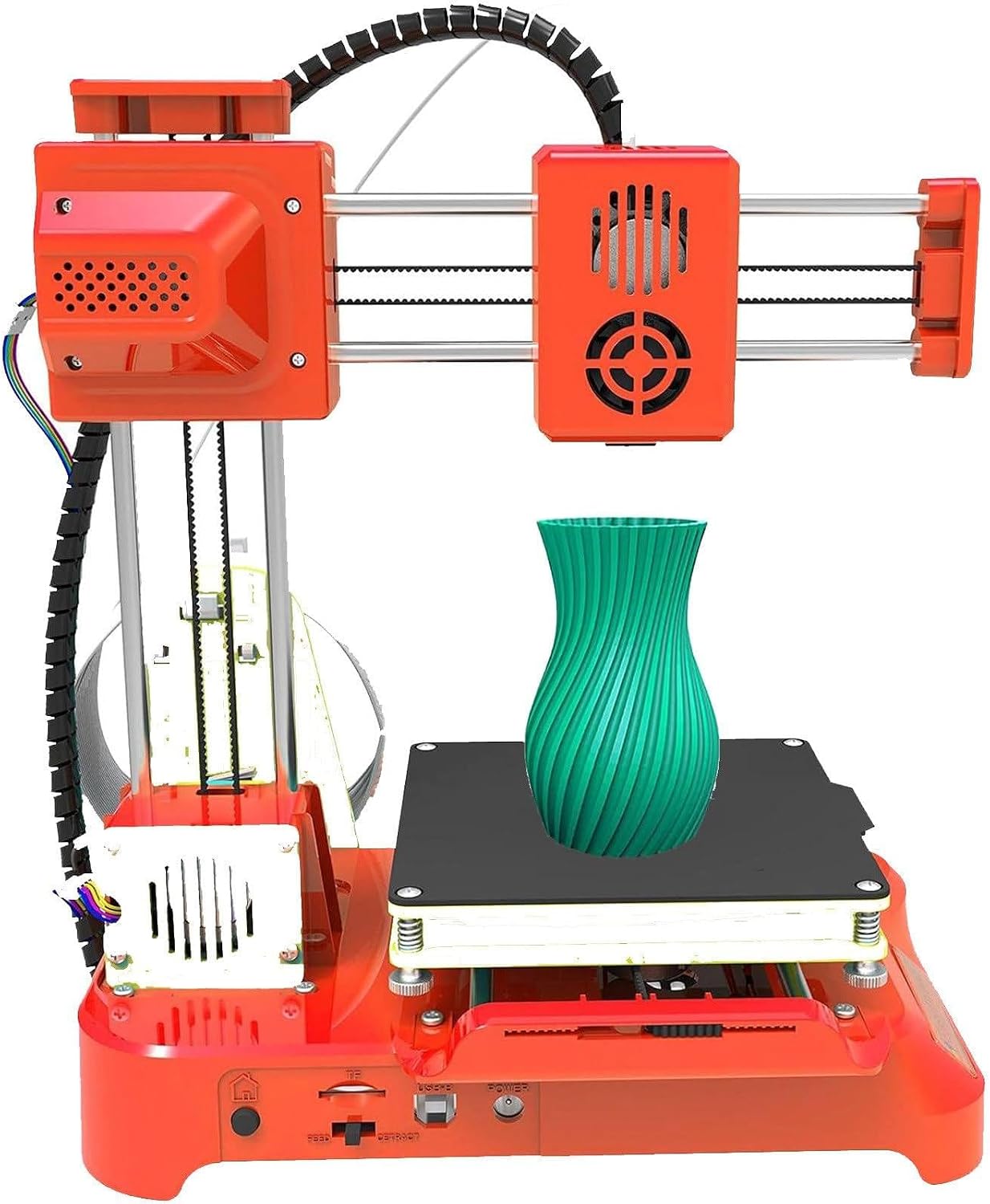 FDM Mini 3D Printer, Fully Assembled Auto Leveling 3D Printers Kit, High Printing Accuracy Printer for Kid Beginners,Orange