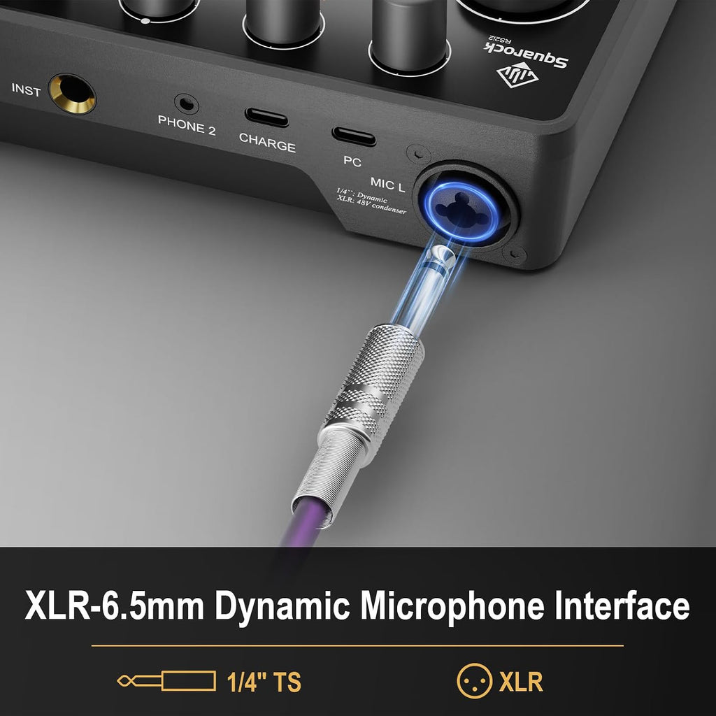 Podcast Equipment Bundle for 2, with XLR Dynamic Microphone, TF Card, 5RGB,Surround Sound,Suitable for Live Streaming/TikTok/YouTube, Compatible with iOS,Android,PC,Camera RS2