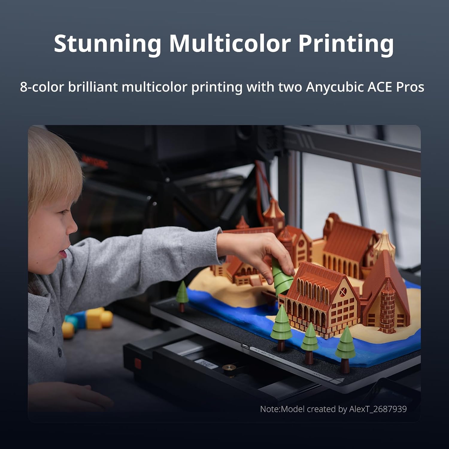 Anycubic Kobra 3 Max 3D Printer Only, Support Multicolor Needs ACE Pro, 600mm/s High-Speed Printing Large Build Volume 420x420x500mm Auto Leveling & Smart Vibration