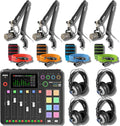Rode RODECaster Pro 2 Complete Podcast Studio Kit with 4 PodMics, PSA1+ Boom Arms, StreamEye Cans50 Headphones, and Color-Coded XLR Cables