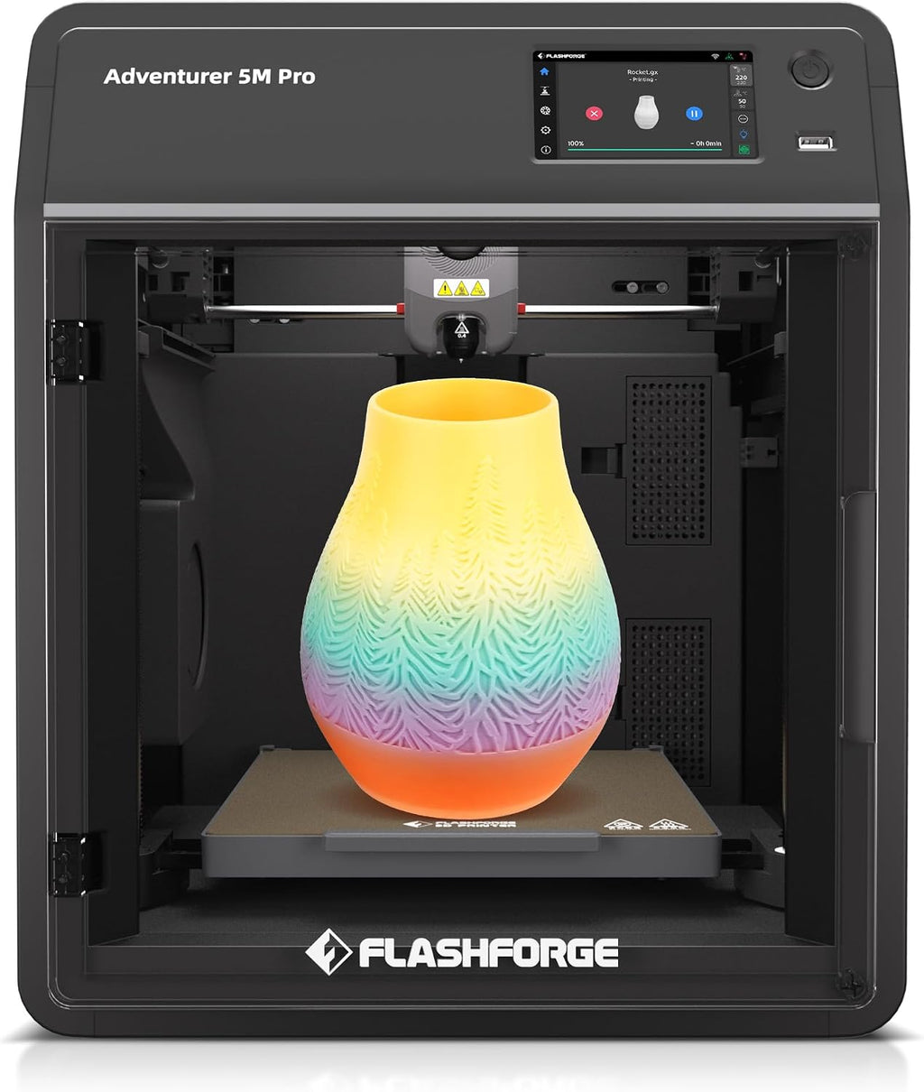 FLASHFORGE Adventurer 5M Pro 3D Printer, 600mm/s High-Speed, FDM 3D Printer Auto Leveling, Quick Detachable 280°C Nozzle, CoreXY Structure, Dual Filtration, Built-in Camera, AD5M Pro 220x220x220mm