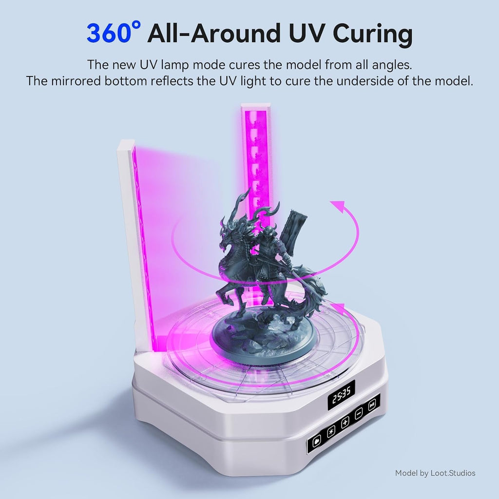 ELEGOO Upgraded Wash and Cure Station-Mercury Plus 3.0, 2 in 1 Clean and Cure Station, 7.5L Large Capacity Cleaning, 360ｰ All-Around Curing, Compatible with All Resin 3D Printing Models