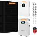 20KWH Off-Grid Solar System Complete Kit 10KW Home Kit with 580W Solar Panels+10KW 48V Solar Inverter+ 51.2V LiFePo4 Solar Battery with UL (10PCS*580W PV+1Set*10KW Inverter+ 2Sets*10KWH)