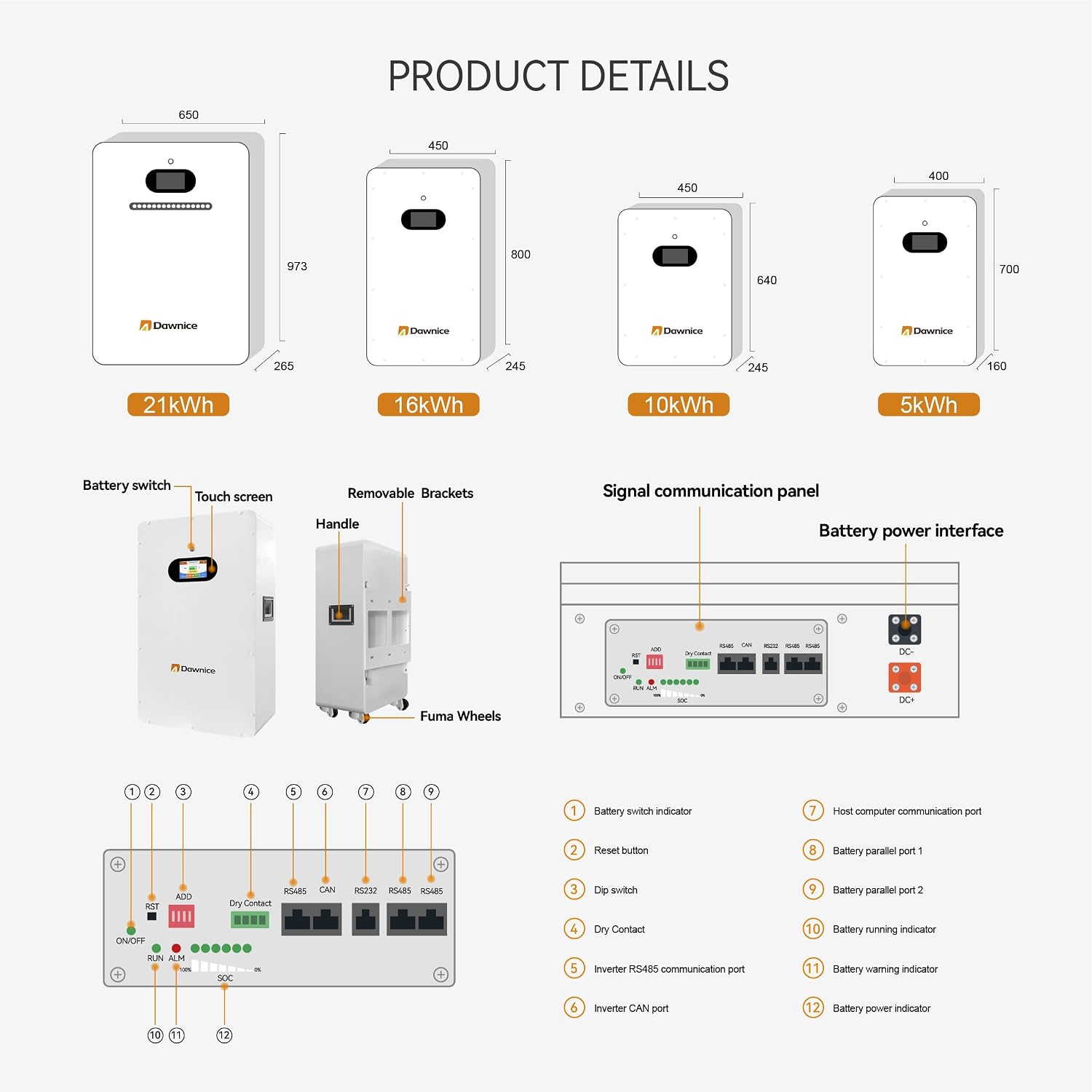 10KW Home Solar Power System with 20KWH 51.2V 410AH LiFePO4 Battery + 48V 10KW Hybrid Inverter - Backup Power for House, Camping, RV | Ground Mountable