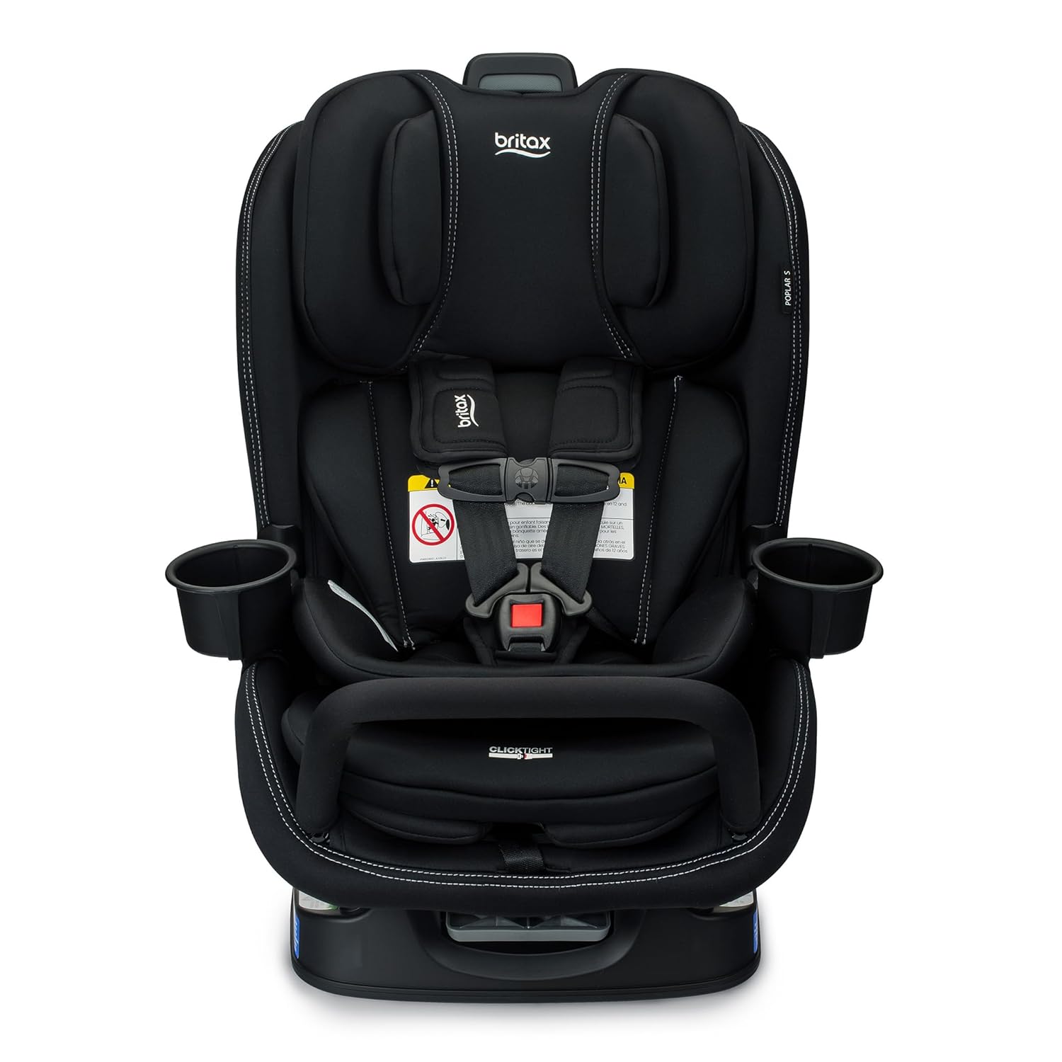 Britax Poplar S Convertible Car Seat, 2-in-1 Car Seat with Slim 17-Inch Design, ClickTight Technology, Onyx