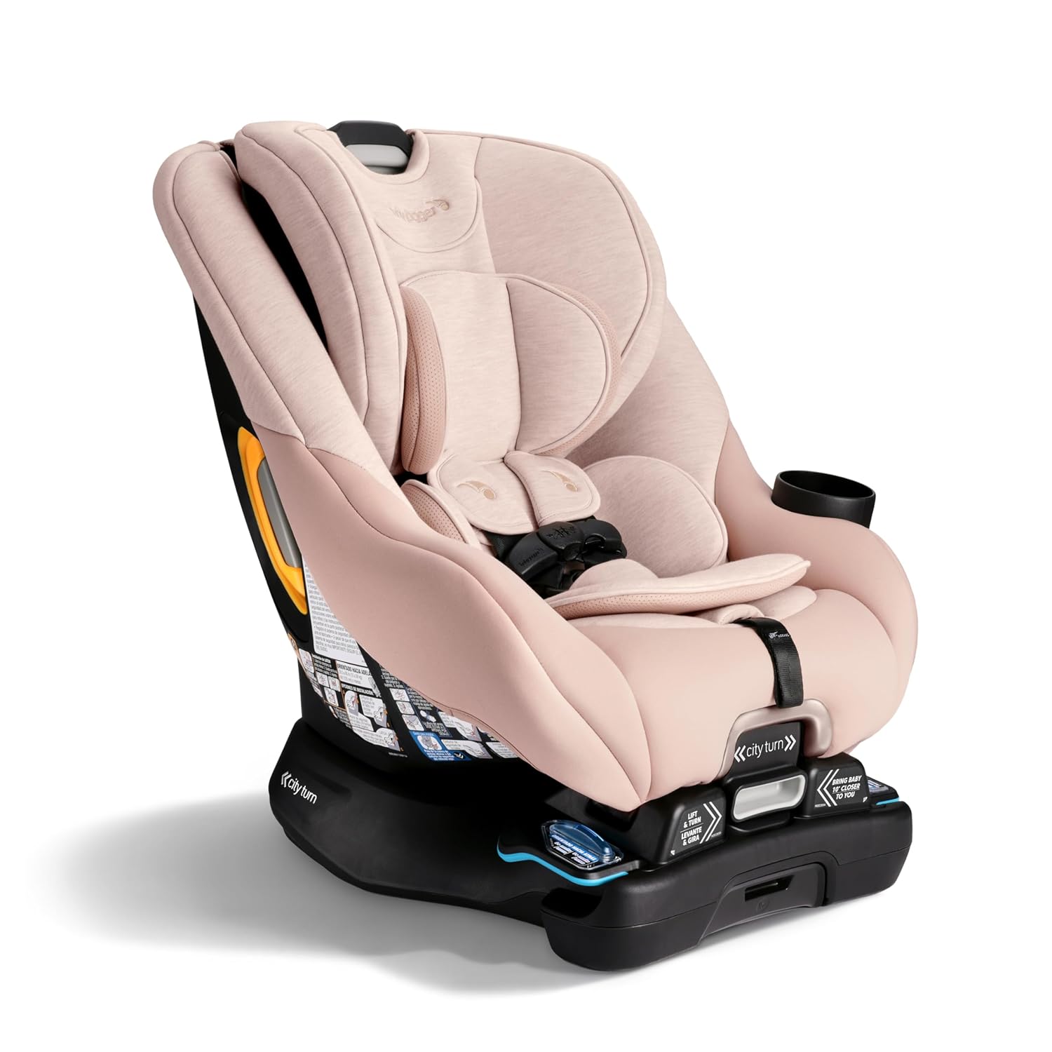 Baby Jogger® City Turn Rotating Car Seat, 180-Degree Turn, Rear Facing, Forward Facing Swivel Convertible Car Seat with Lightweight Coolmax Fabric, Newborn to Toddler, Dune Fashion