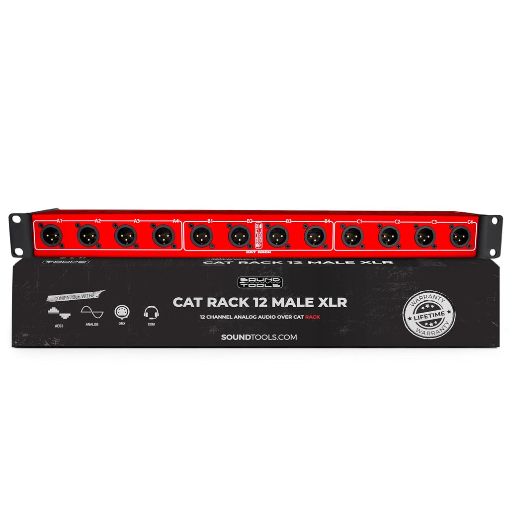 Sound Tools CAT Rack Male XLR Stage Box – 12-Channel Analog Audio Over Shielded CAT Cable – EtherCON & XLR Connectors – Modular Rackmount Splitter for Studio, Live Sound & Broadcast Use