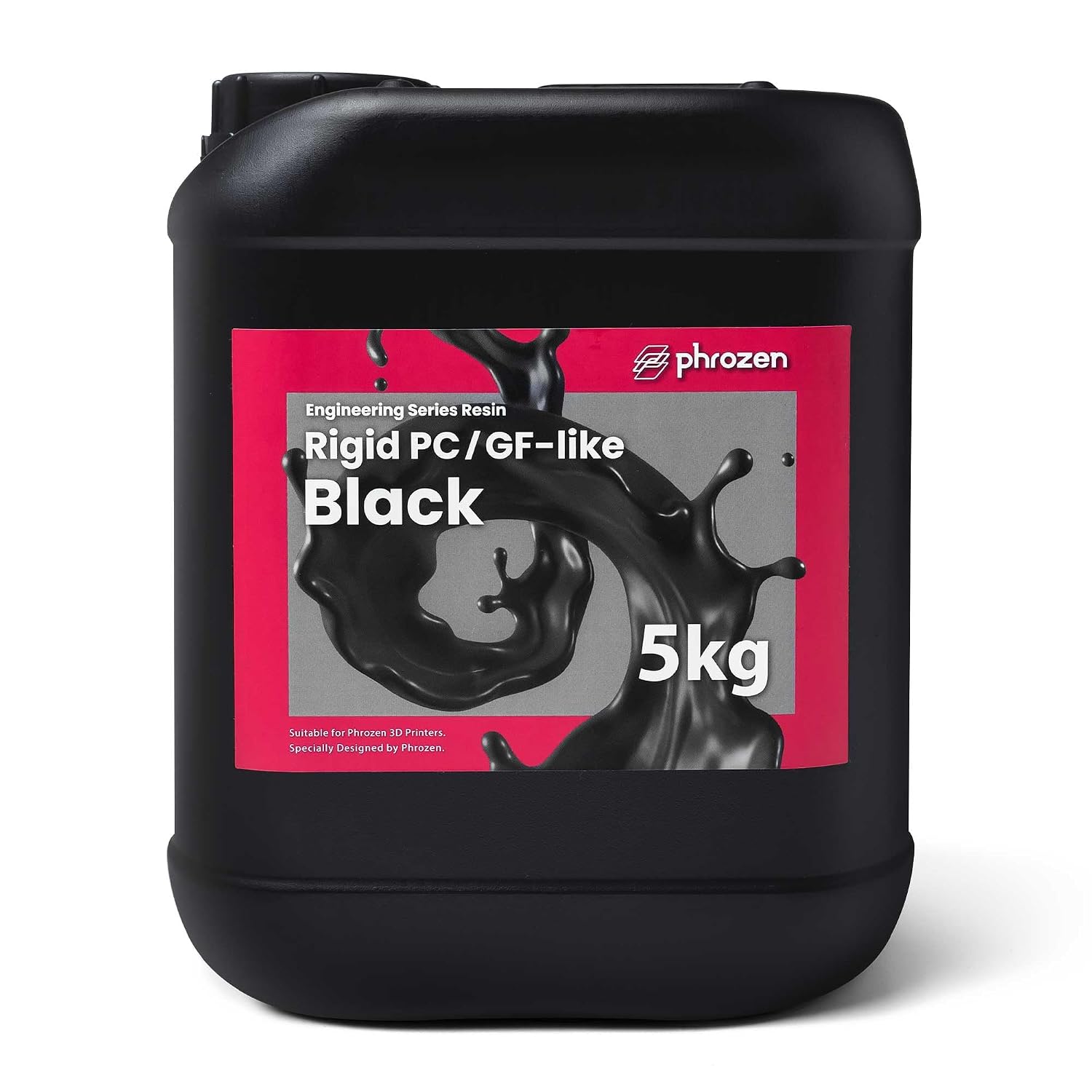 phrozen 3D Printer Functional Resin [Rigid: PC/GF-Like, Black], 405nm DLP LCD UV-Curing Photopolymer Resin High Toughness for Plastic Models, 3C Devices, Industry Applications, Prototyping (5KG)