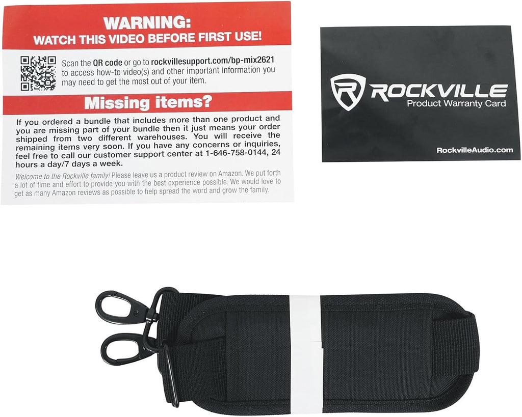 Rockville BP-MIX2621 Padded Mixer Bag Semi-Rigid, Interior Straps, 26'x21'x8.5', 7 Dividers, 7 Compartments, For DJs, Live Sound, and Studio Use