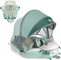 Mambobaby Float Deluxe Baby Pool Float: Safe & Comfortable Swim Trainer for Infants & Toddlers, Non-Inflatable Design, UV Protection Canopy, Fun Water Experience for Ages 3-24 Months