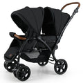 INFANS Double Stroller, Foldable Baby Tandem Stroller with Djustable Backrest Canopy Footrest, 5-Point Harness, Storage Basket, Convertible Compact Twin Stroller for Infants and Toddlers