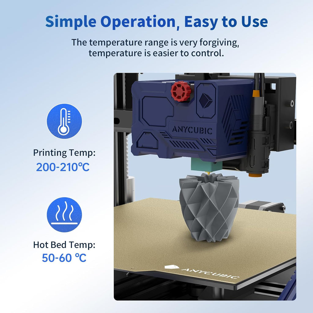 ANYCUBIC PLA Filament 1.75mm Bundle, 3D Printer Filament 1.75mm Dimensional Accuracy +/- 0.02mm, 1KG Reusable Spool (2.2 lbs), 10KG Texture Grey
