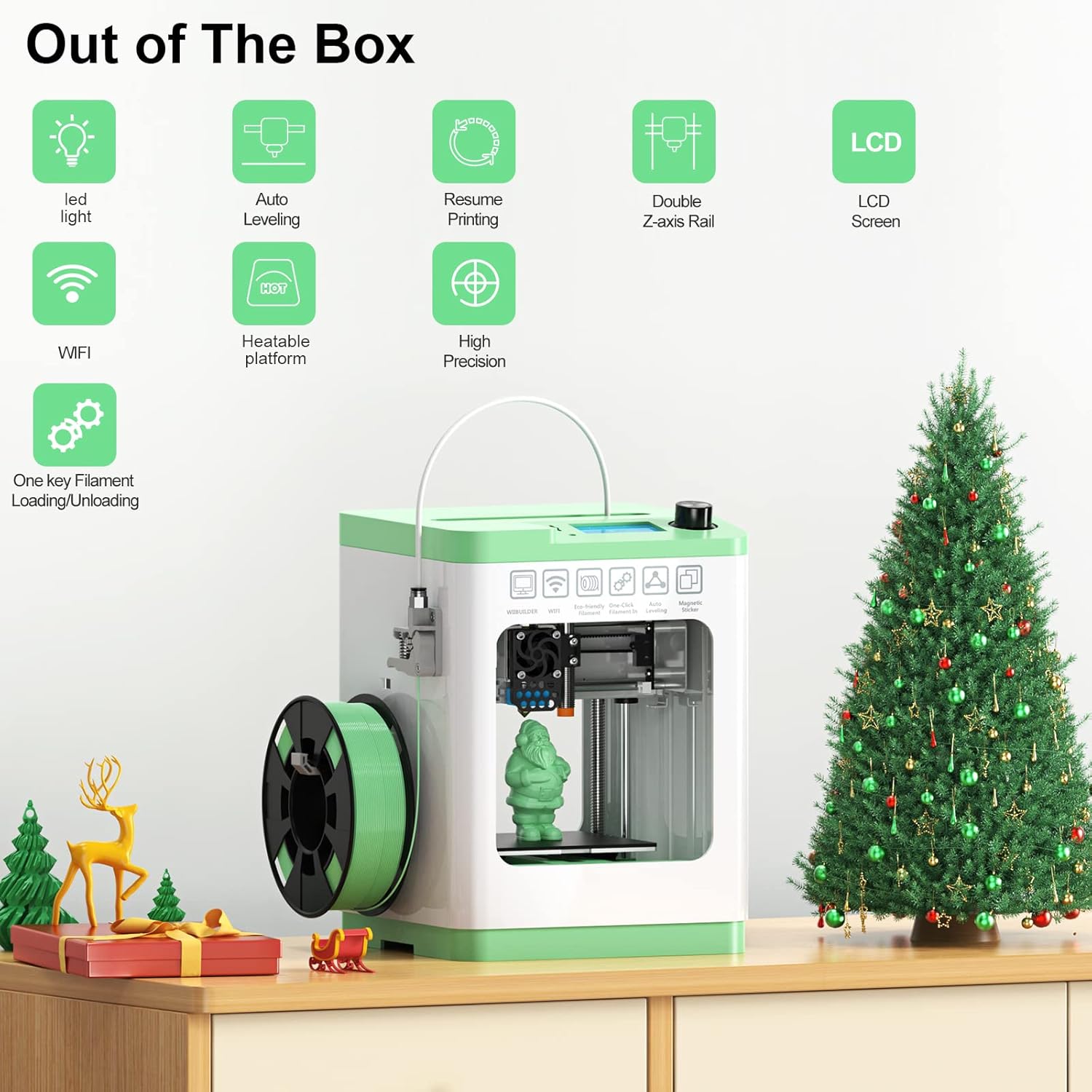 Entina TINA2S 3D Printers with WiFi Cloud Printing, Huge Library, Fully Assembled, Mini 3D Printer for Beginners and Kids with Auto Leveling, High Precision FDM 3D Printer for Home, School and Office