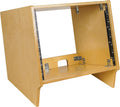 Sound Town DIY 8U Angled Desktop Turret Studio Rack with Solid Baltic Birch Plywood, Golden Oak, Assembly Required (SDRK-8SL)