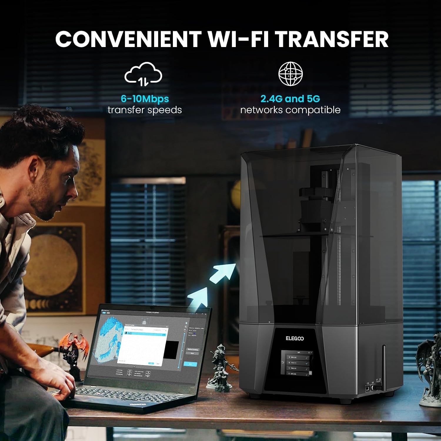 ELEGOO Saturn 3 Ultra MSLA 3D Printer with 10' 12K Monochrome LCD, Wi-Fi Transfer, ACF Release Liner Film, Desktop Resin 3D Printer with Large Printing Size of 8.62 × 4.84 × 10.24 inches