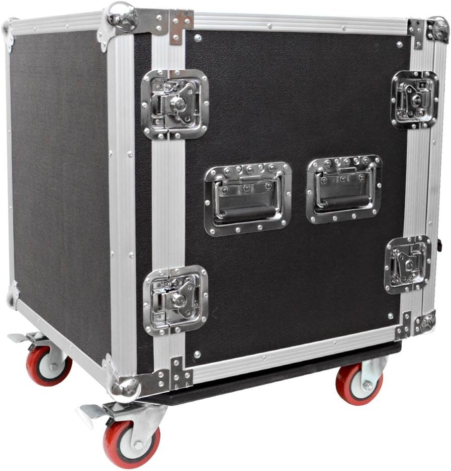 Seismic Audio - 12 SPACE RACK CASE for Amp Effect Mixer PA DJ PRO with Casters