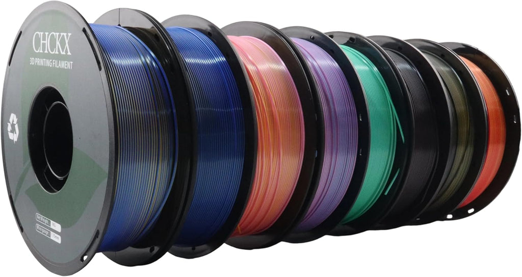 16 Pack PLA Filament Bundle, Silk Dual Color PLA Filament, 1.75mm, 1kg Spool (2.2lbs), Dimensional Accuracy +/- 0.02mm, 16 Different Dual Colors Gradient Filament for Most FDM 3D Printers