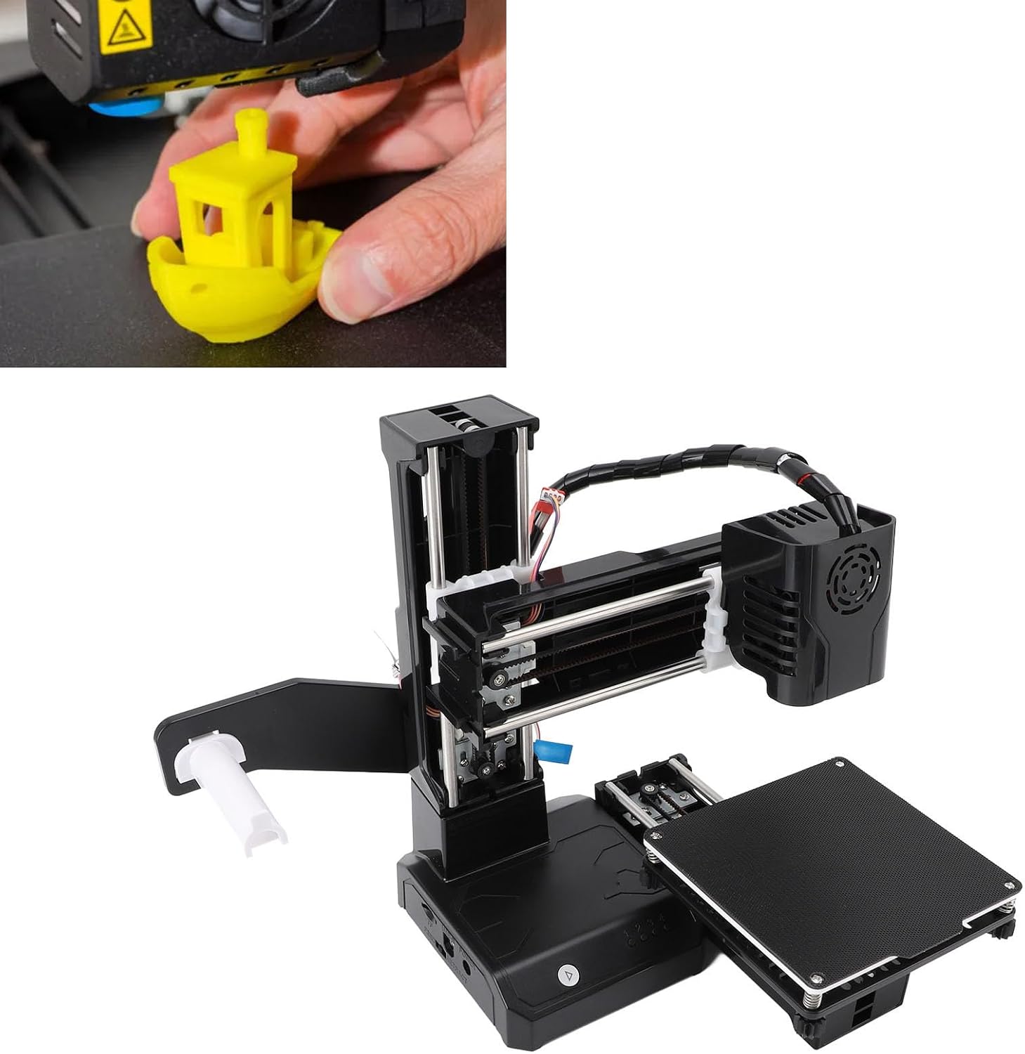 Small 3D Printer with Detachable Magnetic Print Platform, Open Frame, 230°C Direct Extruder, DIY Enthusiasts, for 7 8 10 System, Printing Size 100x100x100mm (US)