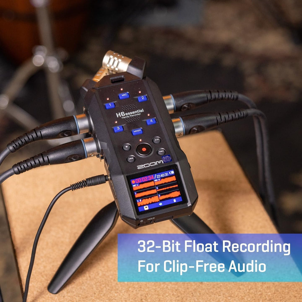 Zoom H6essential 6-Track 32-Bit Float Portable Audio Recorder Bundle with WSH-4E Hairy Windscreen (H6essential + Windscreen)