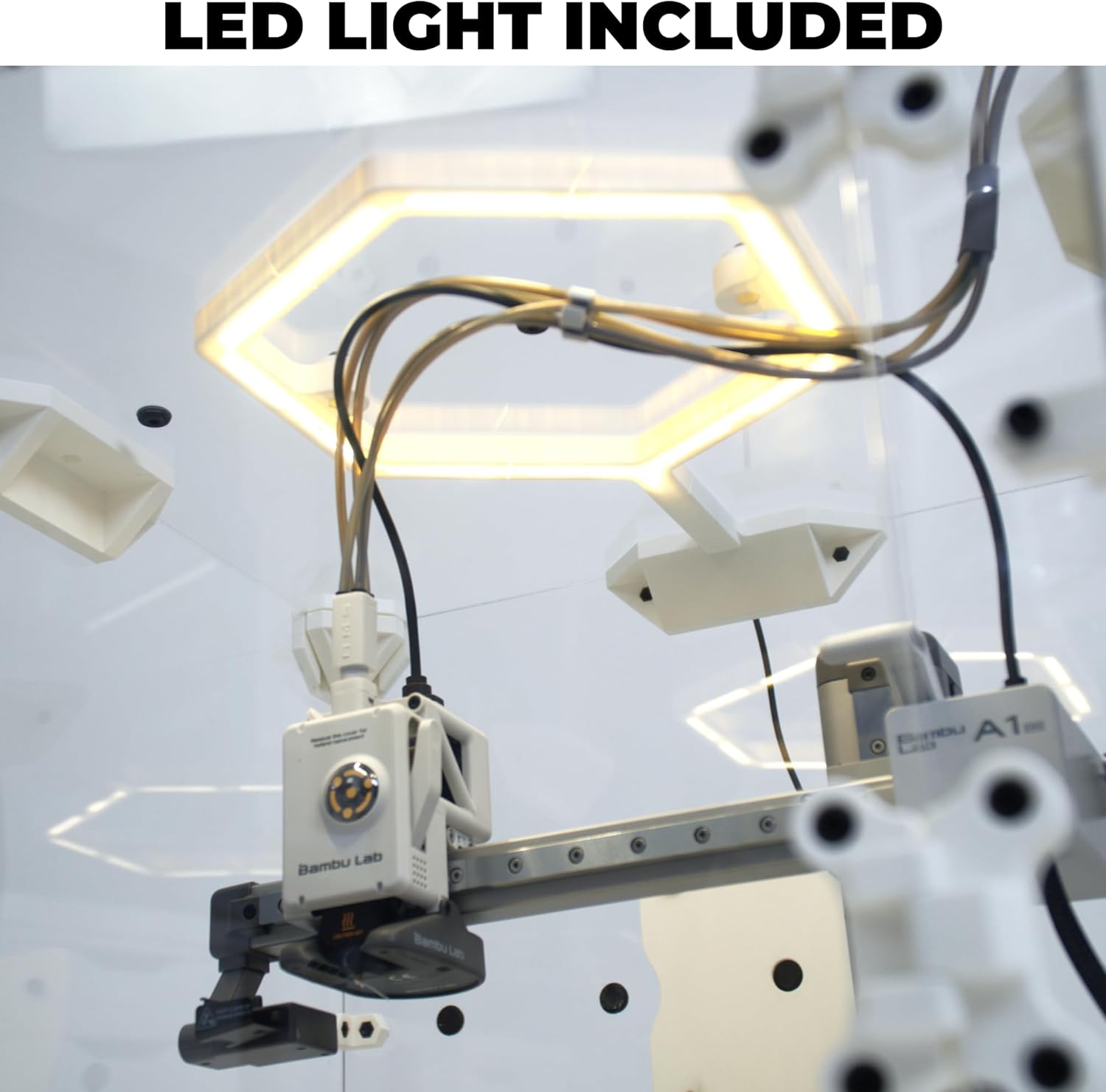 DELACK 3D Printer Enclosure Kit with LED Light | Made for Bambu Lab A1 Mini + Prusa MK4/Mini | Compatible with IKEA Lack Table | Printed Parts Not Included | 20+ Accessory Prints