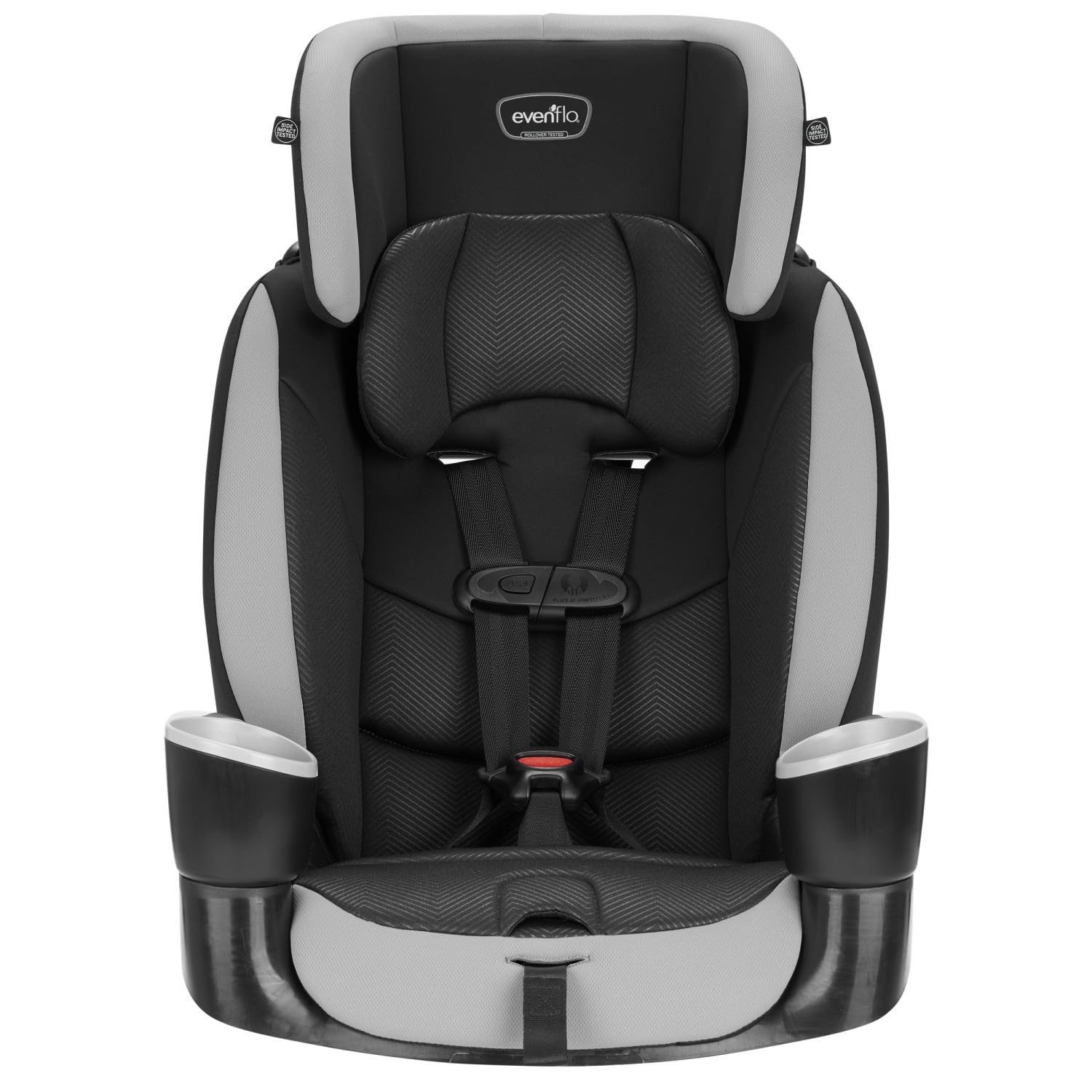 Evenflo High-Back Booster Car Seat with Harness, 22 to 110lbs, Maestro Sport, Granite Gray