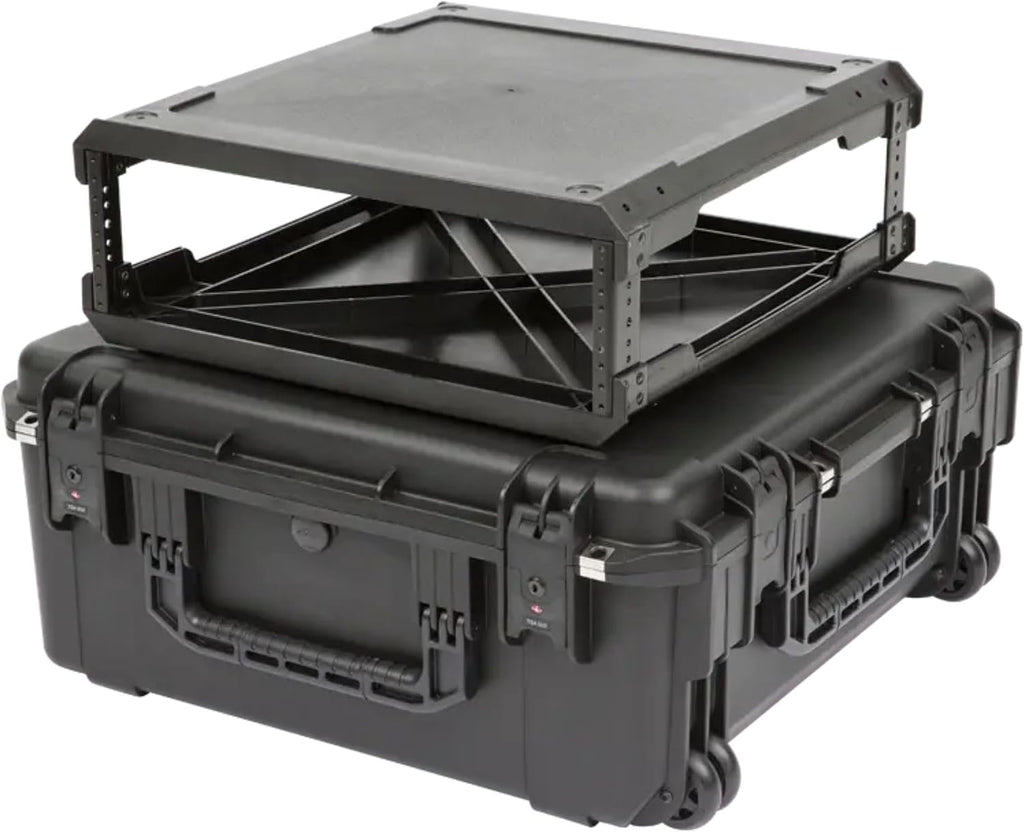 SKB iSeries 3U Fly Rack, Waterproof Polypropylene Hard Case with Durable Latches for Travel and Storage, Ideal for Musicians, 20 Inch, Black
