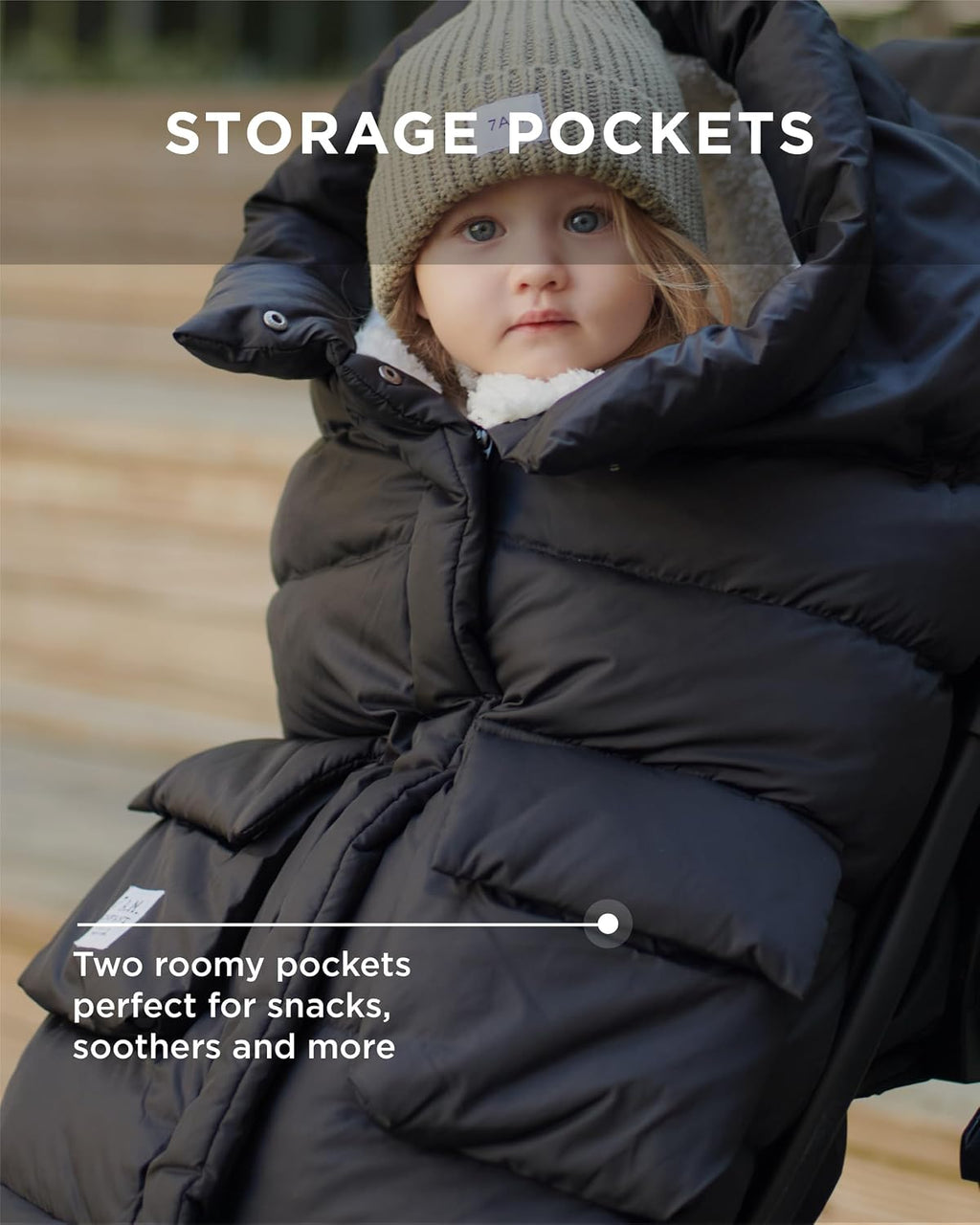 7AM Enfant Stroller Blanket 212 - Adjustable Baby Car Seat Zipped Blanket for Babies Winter, Unisex Multi Purpose Fleece Lined Warm Hooded Toddler Footmuff Water Repellent | (6M - 4T)