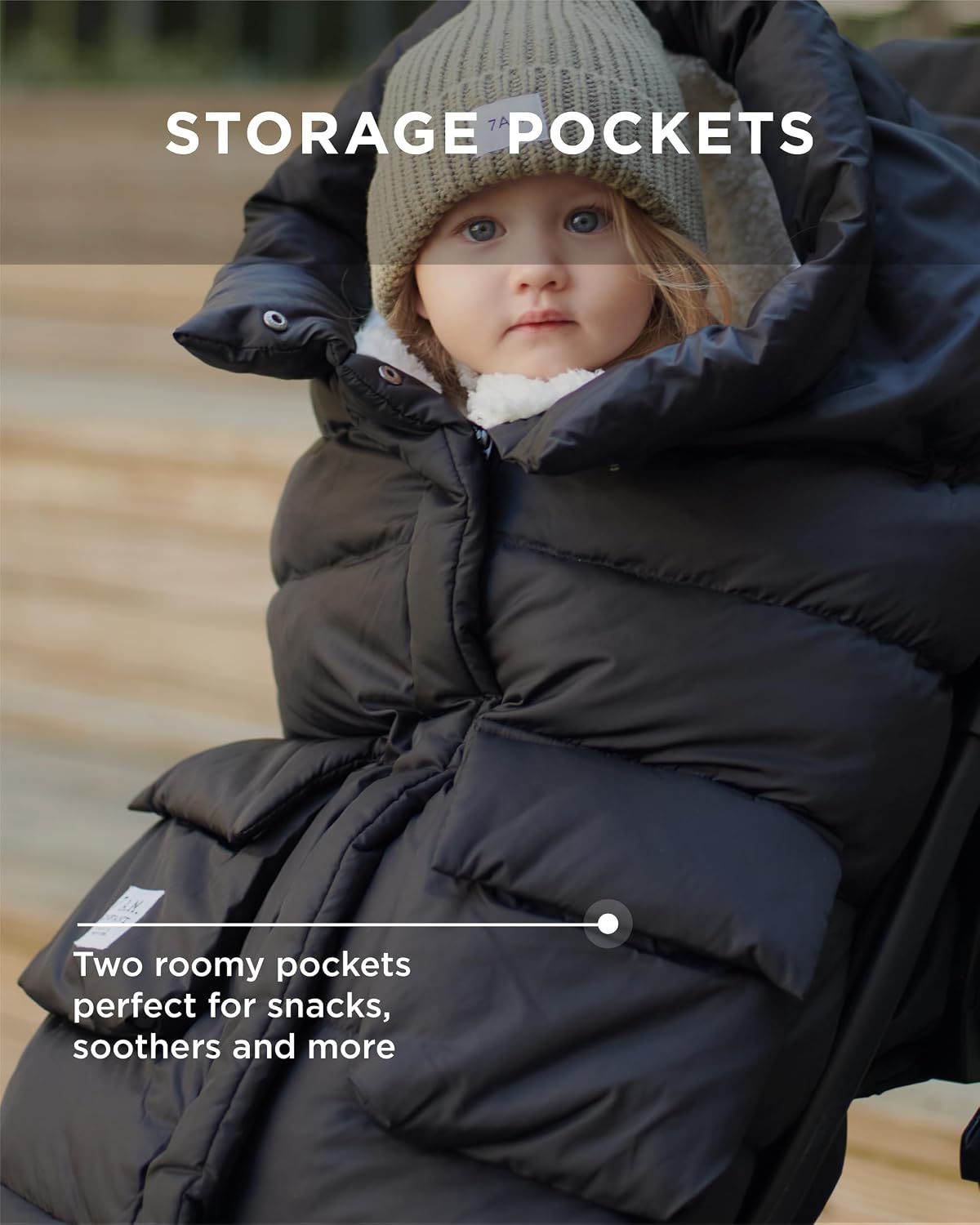 7AM Enfant Stroller Blanket 212 - Adjustable Baby Car Seat Zipped Blanket for Babies Winter, Unisex Multi Purpose Fleece Lined Warm Hooded Toddler Footmuff Water Repellent | (6M - 4T)
