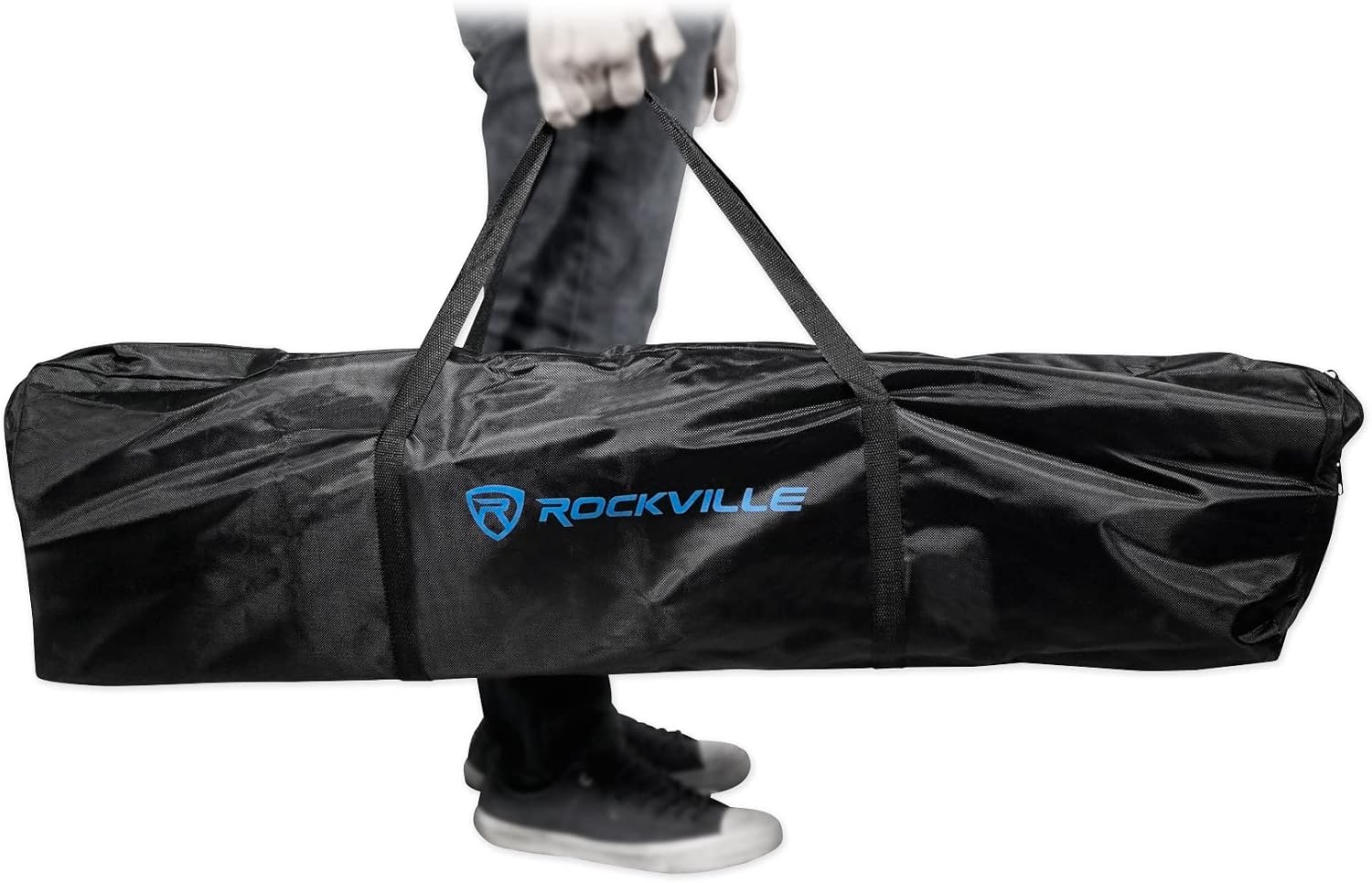 (2) Rockville RTP32W Totem Moving Head Light Stand+Black+White Scrims+Carry Bag (2 Items)