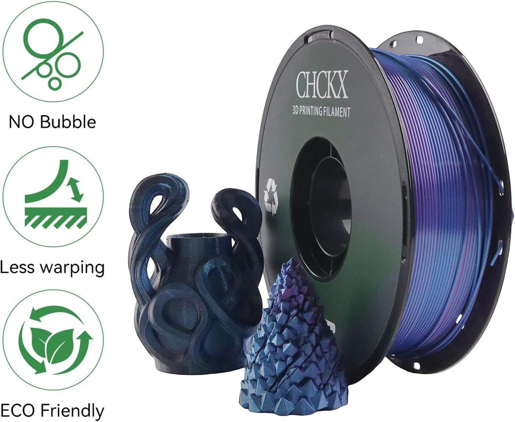 16 Pack PLA Filament Bundle, Silk Tricolor PLA Filament 16 Rolls, 1kg Spool(2.2lbs)，1.75 mm, Dimensional Accuracy +/- 0.02mm, 16 Different Triple Colors