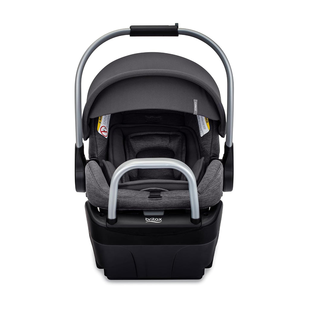 Britax Cypress Infant Car Seat, Rear Facing Car Seat with Alpine Base, ClickTight, Premium Fabrics, Ponte Stone