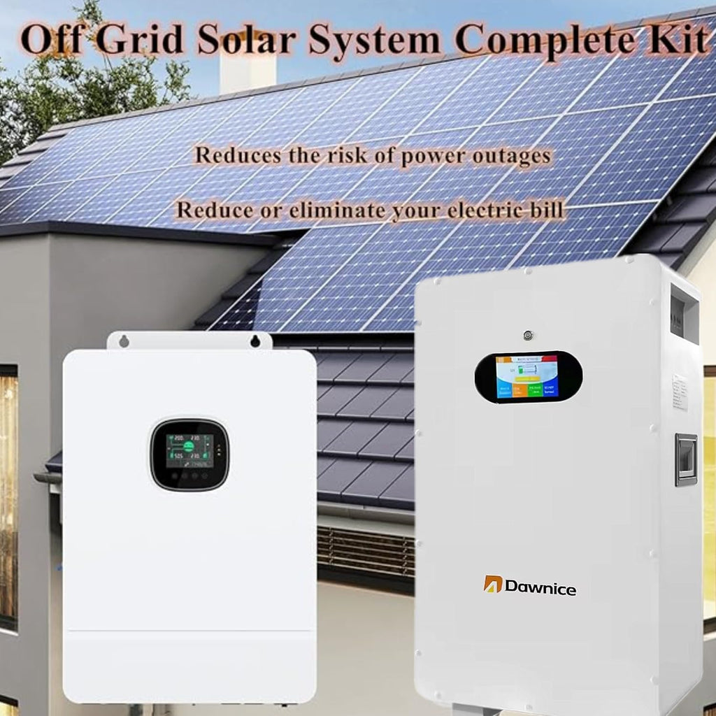 48V 10KW Off Grid Solar System Complete Kit 5KWH Kit Home Solar Power System Complete Kit with 10PCS*550W Solar Panels, 10KW Inverter, 51.2V 100Ah 5KWH LiFeP04 Battery