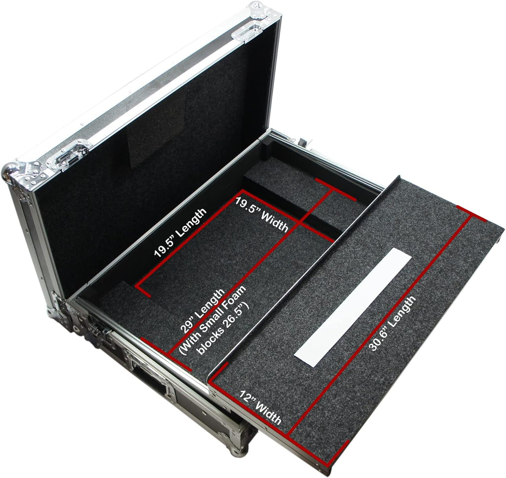 Harmony Audio Cases HCREV7WLT DJ Case Fits Pioneer DDJ-REV7 Controller With Laptop Tray and Wheels