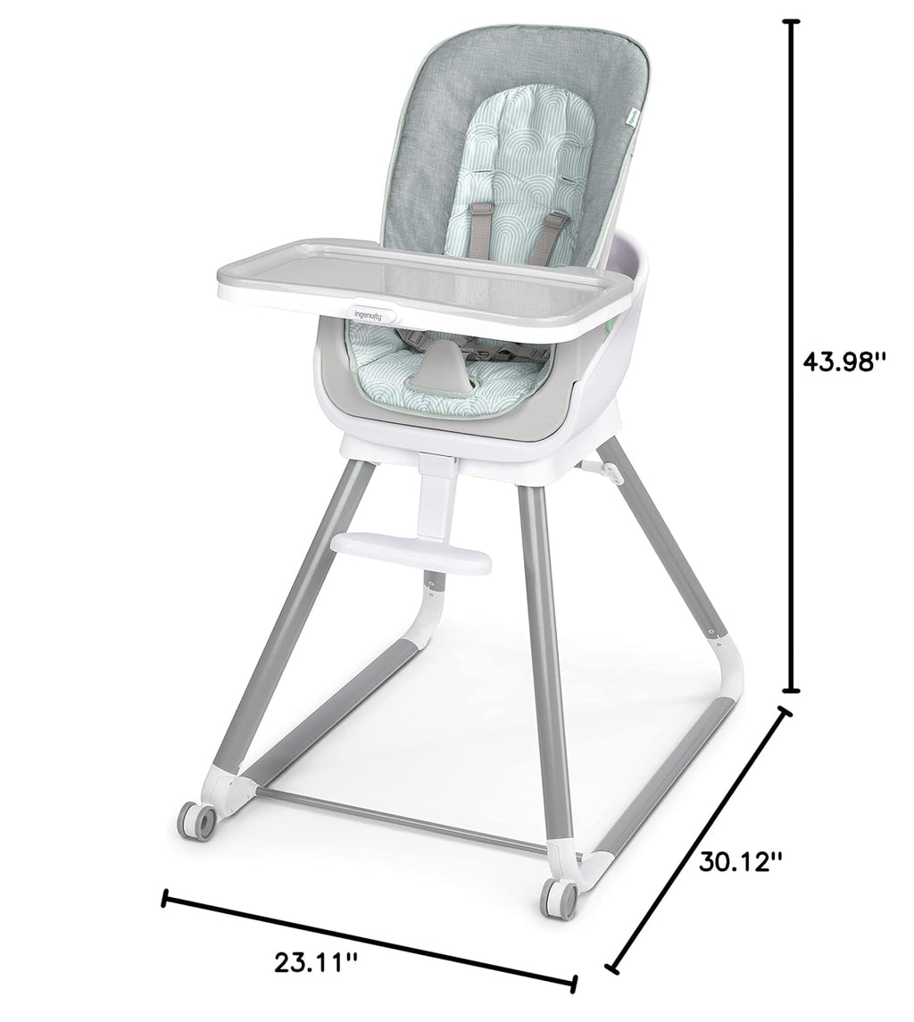 Ingenuity Beanstalk Baby to Big Kid 6-in-1 High Chair Converts from Soothing Infant Seat to Dining Booster Seat and more, Newborn to 5 Yrs - Ray