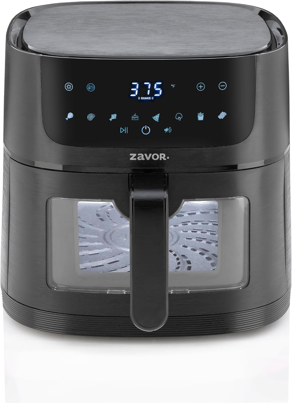 Zavor Sizzle 6 Qt Air Fryer with Basket and Clear Window - Air Fry, Broil, Crisp, Bake and Reheat in a Compact Airfryer with 8 Presets, Shake Alarm and Removable Basket & Handle - Freidora de Aire