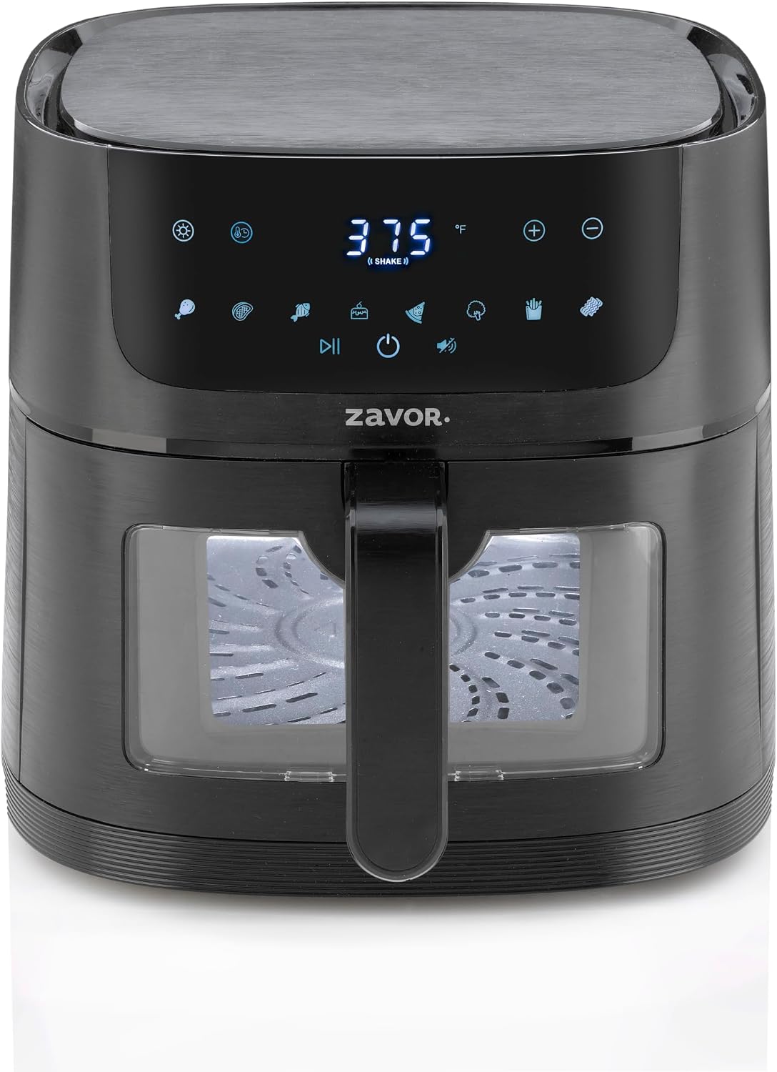 Zavor Sizzle 6 Qt Air Fryer with Basket and Clear Window - Air Fry, Broil, Crisp, Bake and Reheat in a Compact Airfryer with 8 Presets, Shake Alarm and Removable Basket & Handle - Freidora de Aire