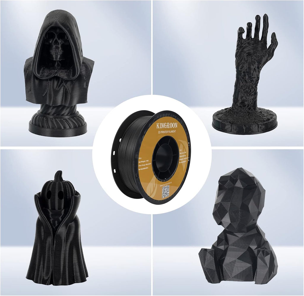 Kingroon PLA 3D Printer Filament,10 Rolls, Dimensional Accuracy +/- 0.02 mm, 10kg Spool(22lbs), 1.75 mm，5Black+5White