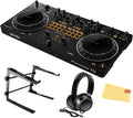 Pioneer DDJ-REV1 Scratch-Style 2-Channel DJ Controller for Serato DJ Lite - Black Bundle with Laptop Stand, Headphones and, Austin Bazaar Polishing Cloth